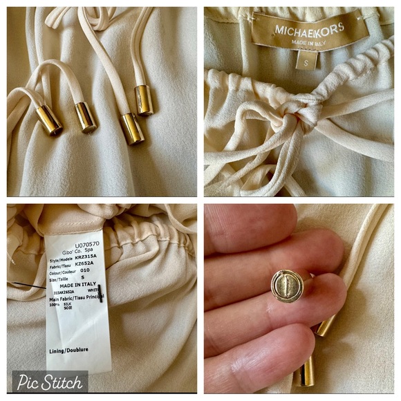 MICHAEL KORS boho Peasant Blouse S 70s 80s Shirt Hippie Free People Penny Lane - Picture 7 of 10